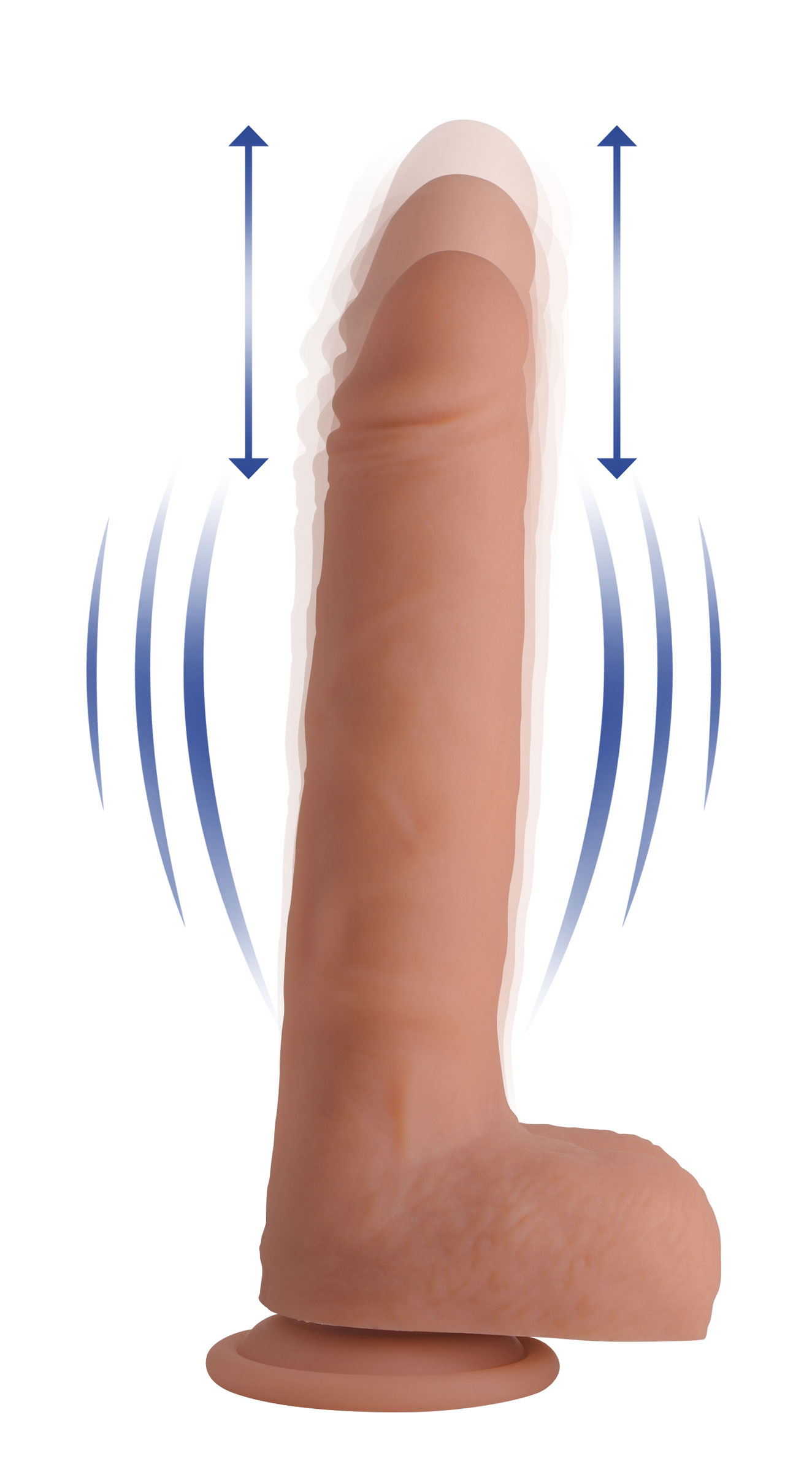 Vibrating & Thrusting Remote Control Silicone Dildo - 10 Inch